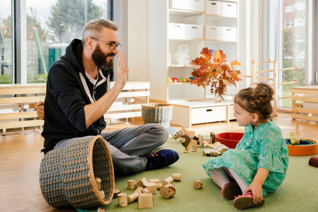Teacher and student playing